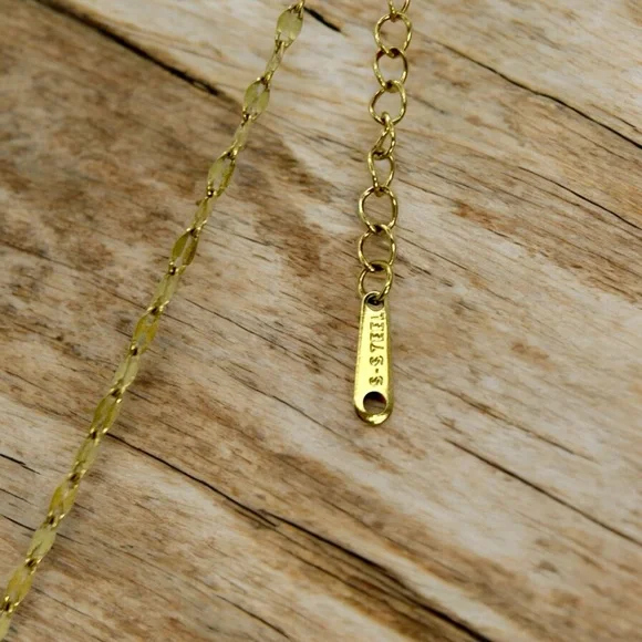 Open Heart Pendant Necklace Gold Overlaying Steel Valentine - Picture 4 of 4